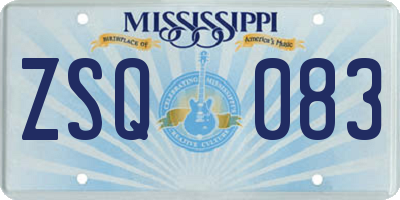 MS license plate ZSQ083