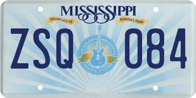 MS license plate ZSQ084