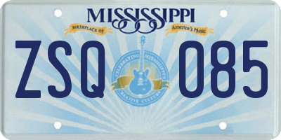 MS license plate ZSQ085