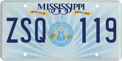 MS license plate ZSQ119