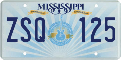 MS license plate ZSQ125
