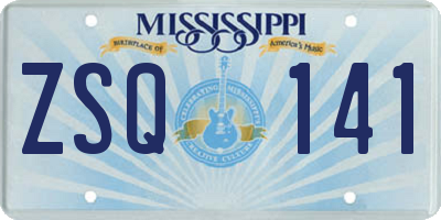 MS license plate ZSQ141