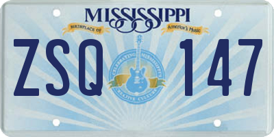 MS license plate ZSQ147
