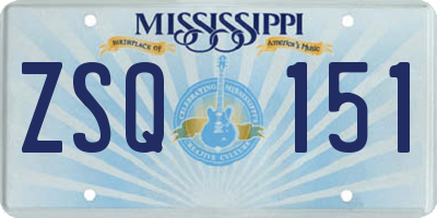 MS license plate ZSQ151