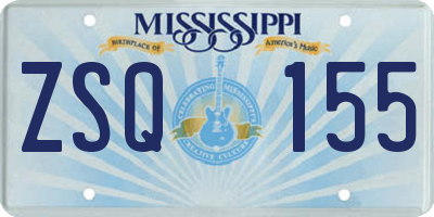 MS license plate ZSQ155