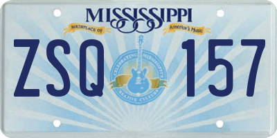 MS license plate ZSQ157