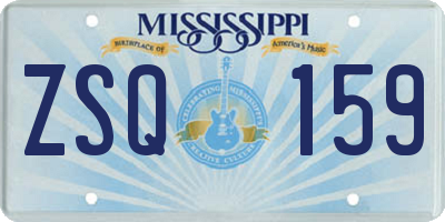 MS license plate ZSQ159
