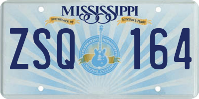 MS license plate ZSQ164