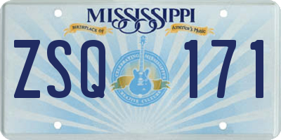 MS license plate ZSQ171