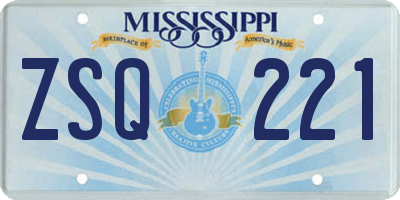 MS license plate ZSQ221