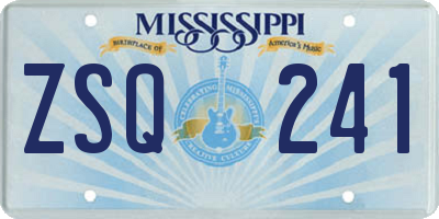 MS license plate ZSQ241