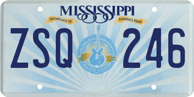 MS license plate ZSQ246
