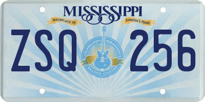 MS license plate ZSQ256