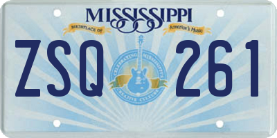 MS license plate ZSQ261