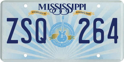 MS license plate ZSQ264