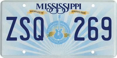MS license plate ZSQ269