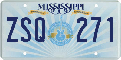 MS license plate ZSQ271