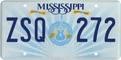 MS license plate ZSQ272