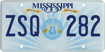 MS license plate ZSQ282