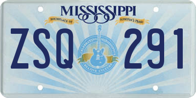 MS license plate ZSQ291