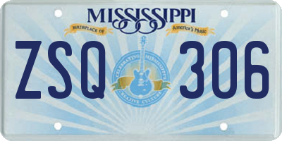 MS license plate ZSQ306