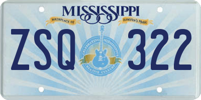 MS license plate ZSQ322