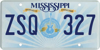 MS license plate ZSQ327