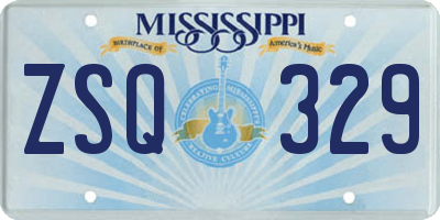 MS license plate ZSQ329