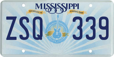 MS license plate ZSQ339