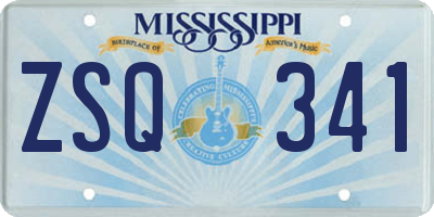 MS license plate ZSQ341