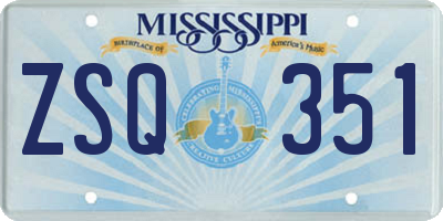MS license plate ZSQ351