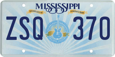 MS license plate ZSQ370