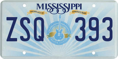 MS license plate ZSQ393