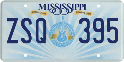 MS license plate ZSQ395