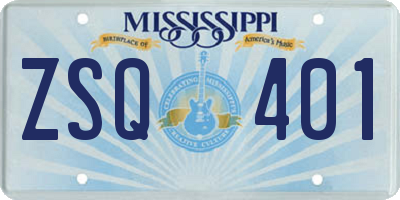 MS license plate ZSQ401