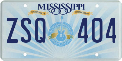 MS license plate ZSQ404
