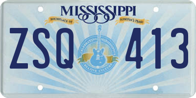 MS license plate ZSQ413