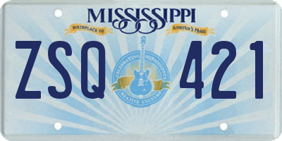 MS license plate ZSQ421