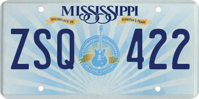 MS license plate ZSQ422
