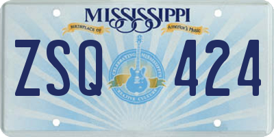 MS license plate ZSQ424