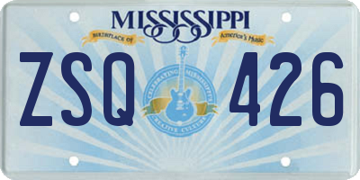 MS license plate ZSQ426
