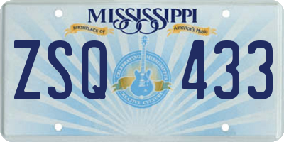 MS license plate ZSQ433