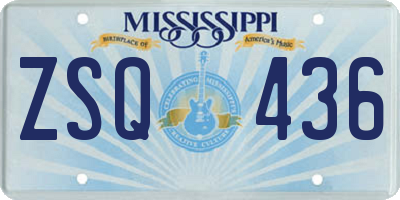 MS license plate ZSQ436
