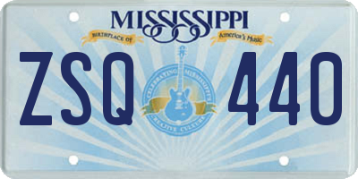 MS license plate ZSQ440