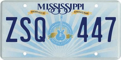 MS license plate ZSQ447