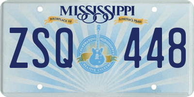 MS license plate ZSQ448