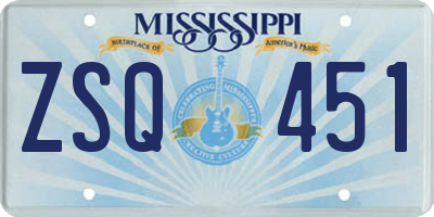 MS license plate ZSQ451