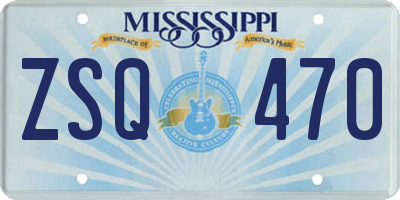 MS license plate ZSQ470