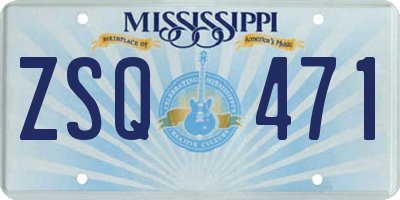 MS license plate ZSQ471