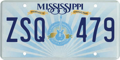 MS license plate ZSQ479